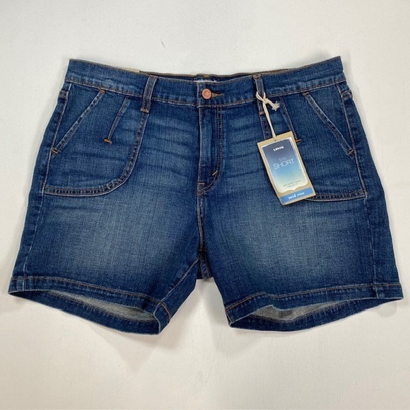 Levi's Pants - Levis 515 Womens Mid Rise Denim Shorts Medium Wash Regular Fit Blue Size 12